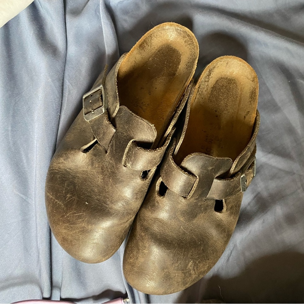 leather boston birkenstocks